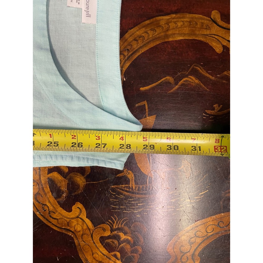 Pure Jill J Jill Petite Blue Linen Sleeveless Tunic Top Pockets Oversized PM - Picture 8 of 11